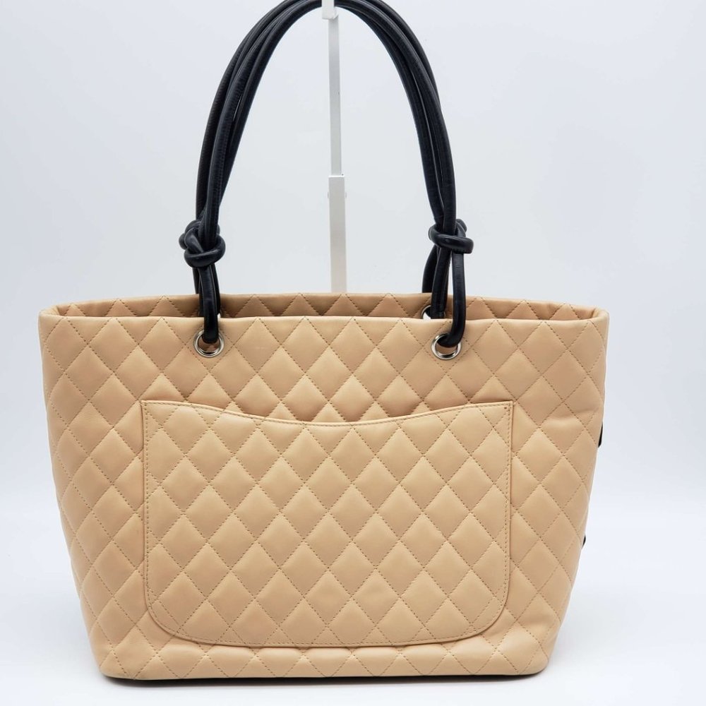 100% AUTHENTIC CHANEL CAMBON LINE LEATHER LARGE TOTE BAG - Picture 2 of 16
